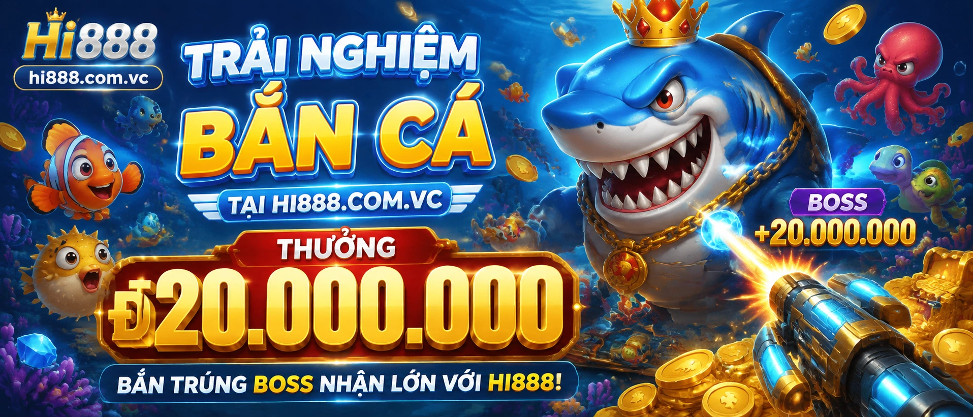 Bắn Cá hi888 giao diện đại dương và sảnh game